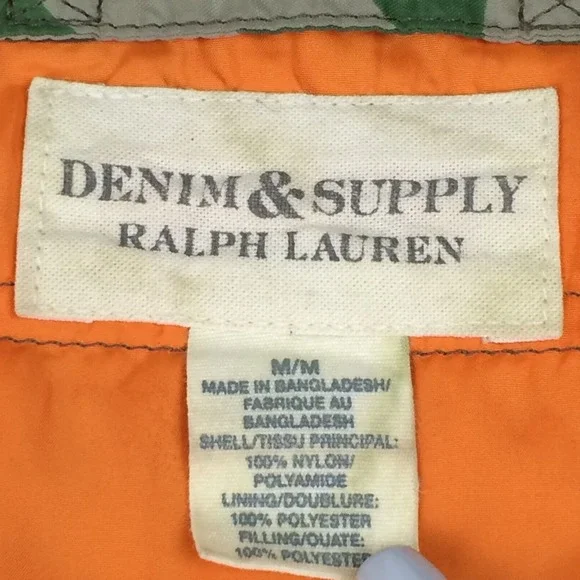 Denim Supply Ralph Lauren Vest Womens Medium Camo American Flag Lightweight USA - Picture 6 of 13